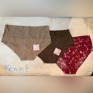 Cheek Boss Women's Panties Set - Brown, Dark Brown, Red animal print